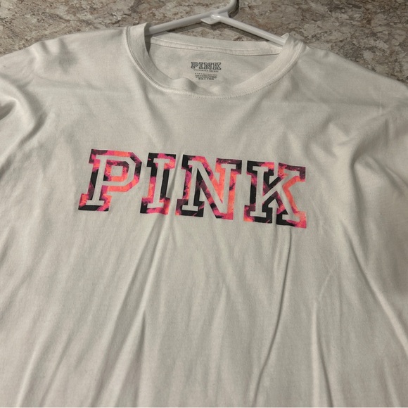 VS PINK Long Sleeve Tee Shirt NWT Small Neon White - Picture 7 of 10